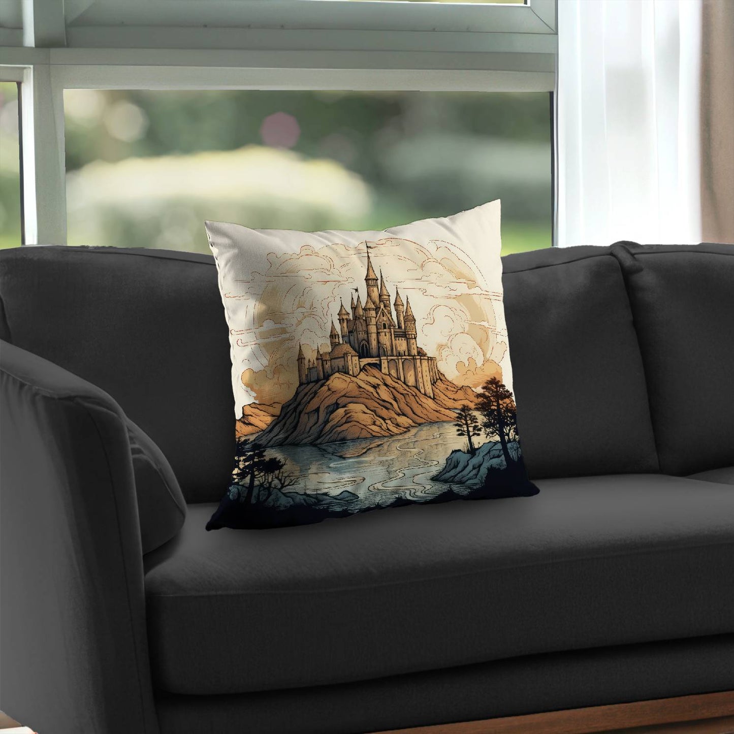 Legendary castle - Throw pillow - Print on demand