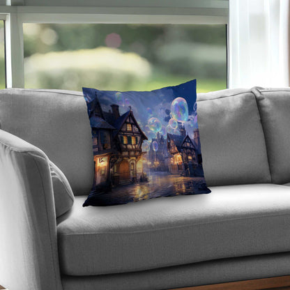 Coussin décoratif en sergé de polyester Bloopy Town - Décoration d'intérieur élégante