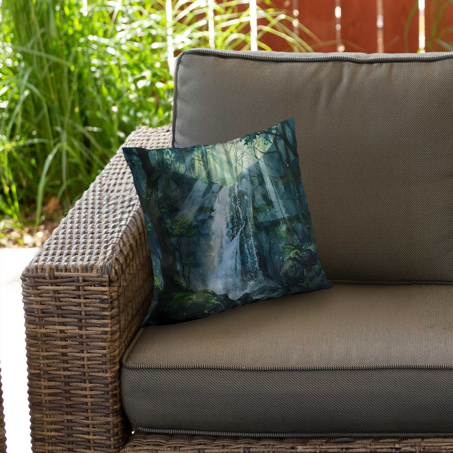 Coussin décoratif en sergé de polyester Sleeping Fall - Accessoire de décoration intérieure