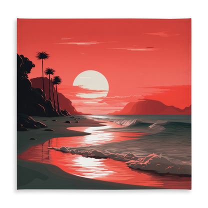 Blood Sun Black Indoor Outdoor Tablecloth for Home Decor