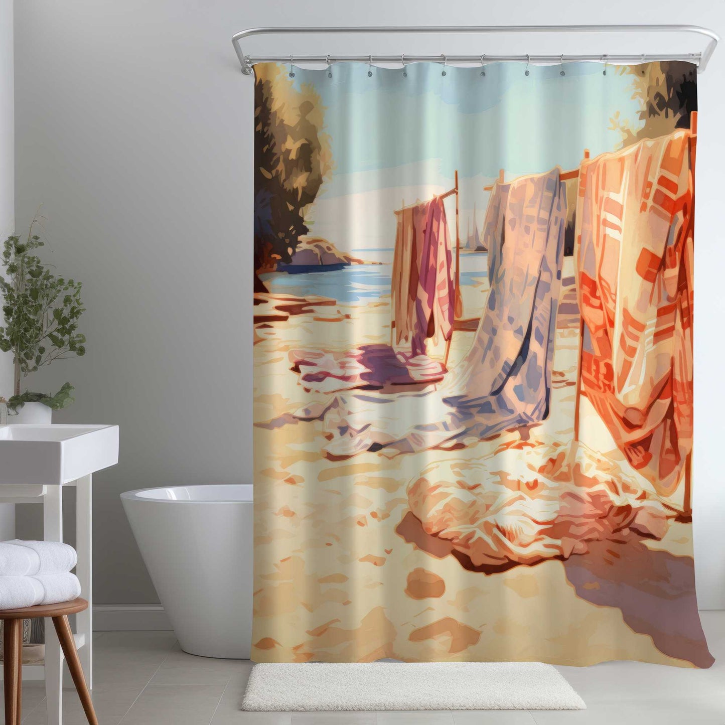 Rideau de douche Warm Sands | Essentiels de décoration intérieure élégants