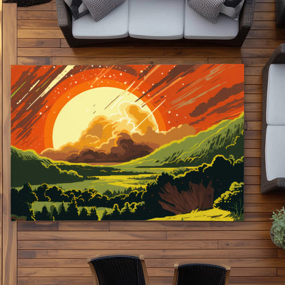 Last Days Yellow Outdoor Area Rug | Home Decor Accent