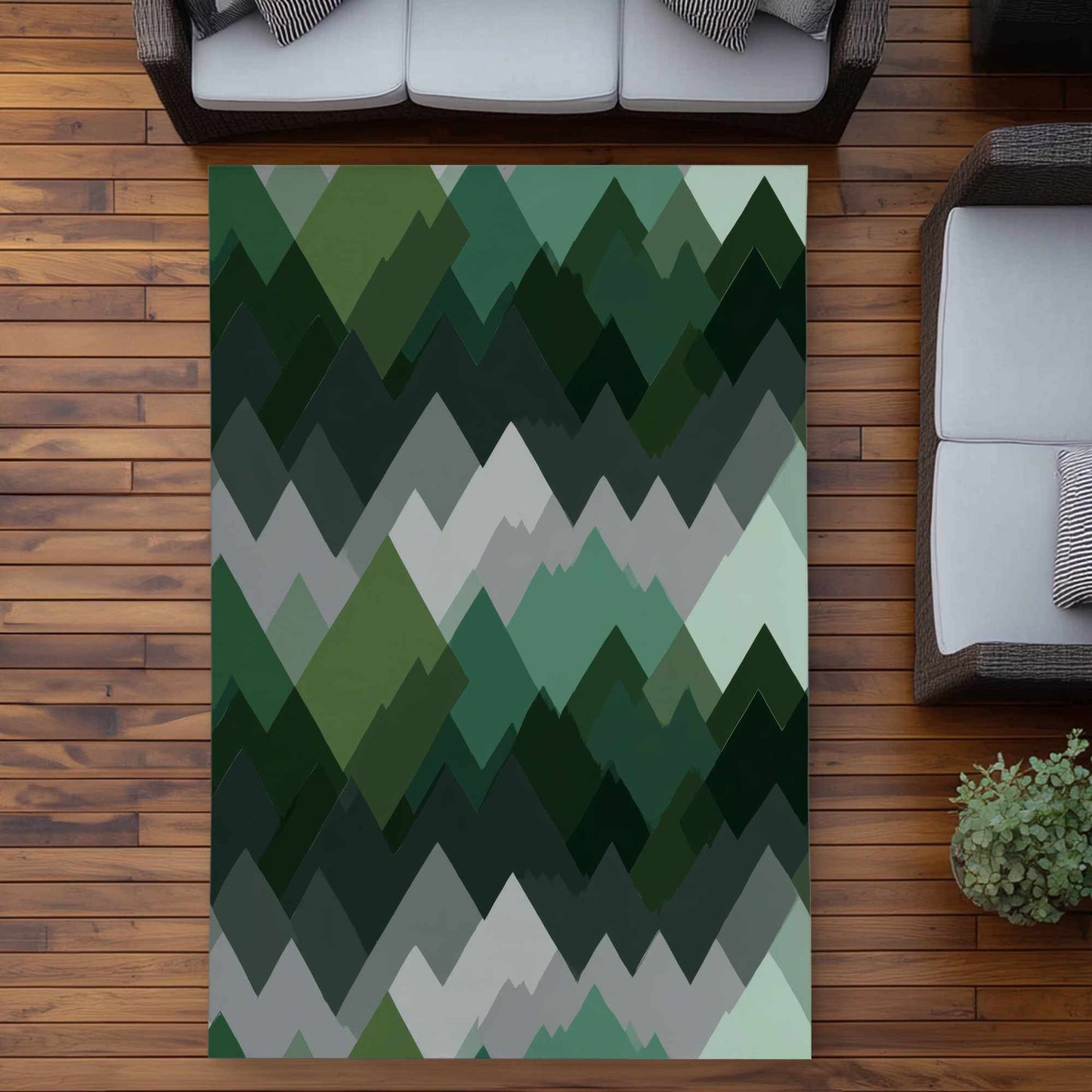 Tapis d'extérieur Evergreen Peaks | Décoration élégante pour la maison