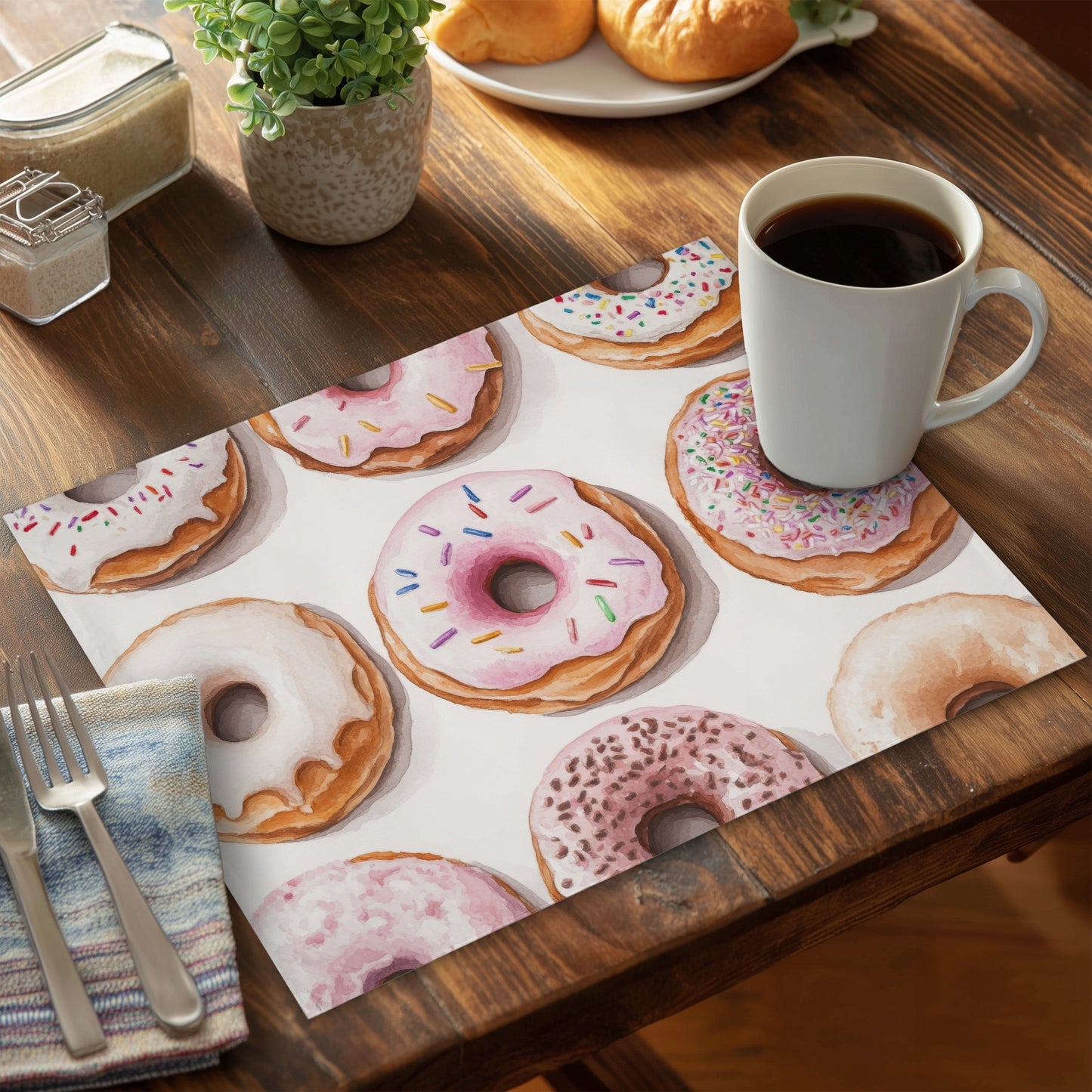 Donuts Polyester Placemat | Stylish Home Decor Accent