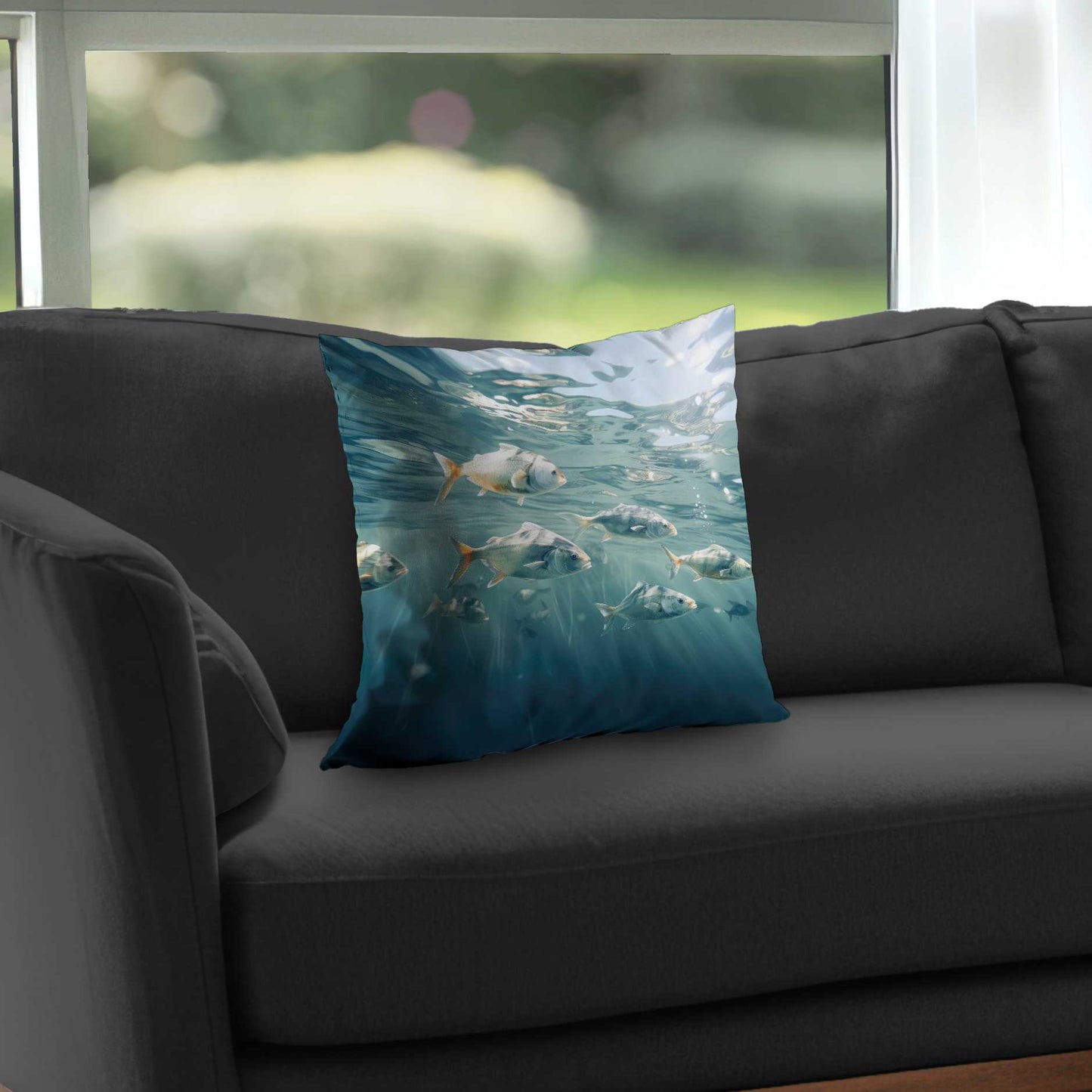 Swimming peacefully Poly Twill Throw Pillow | Home Decor
