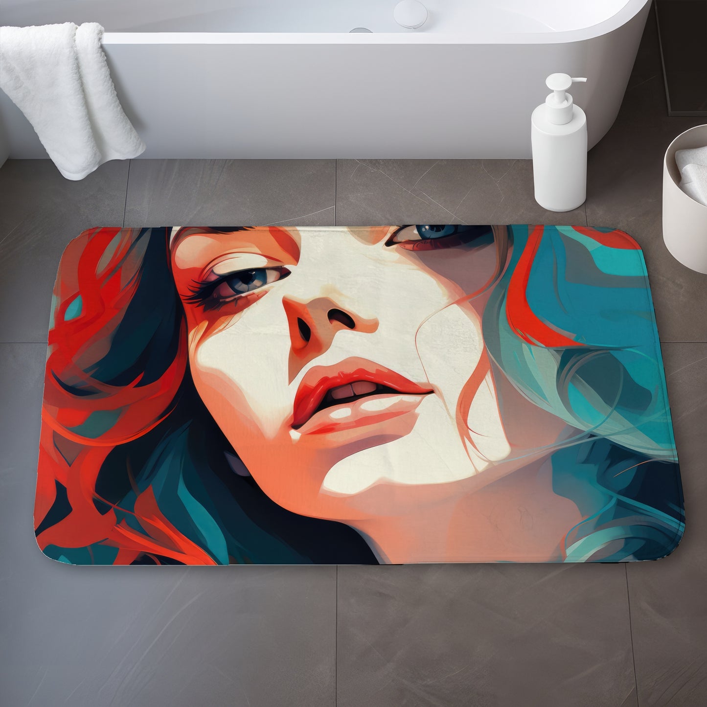 Dangerous lips - 17"x24" Bath mat