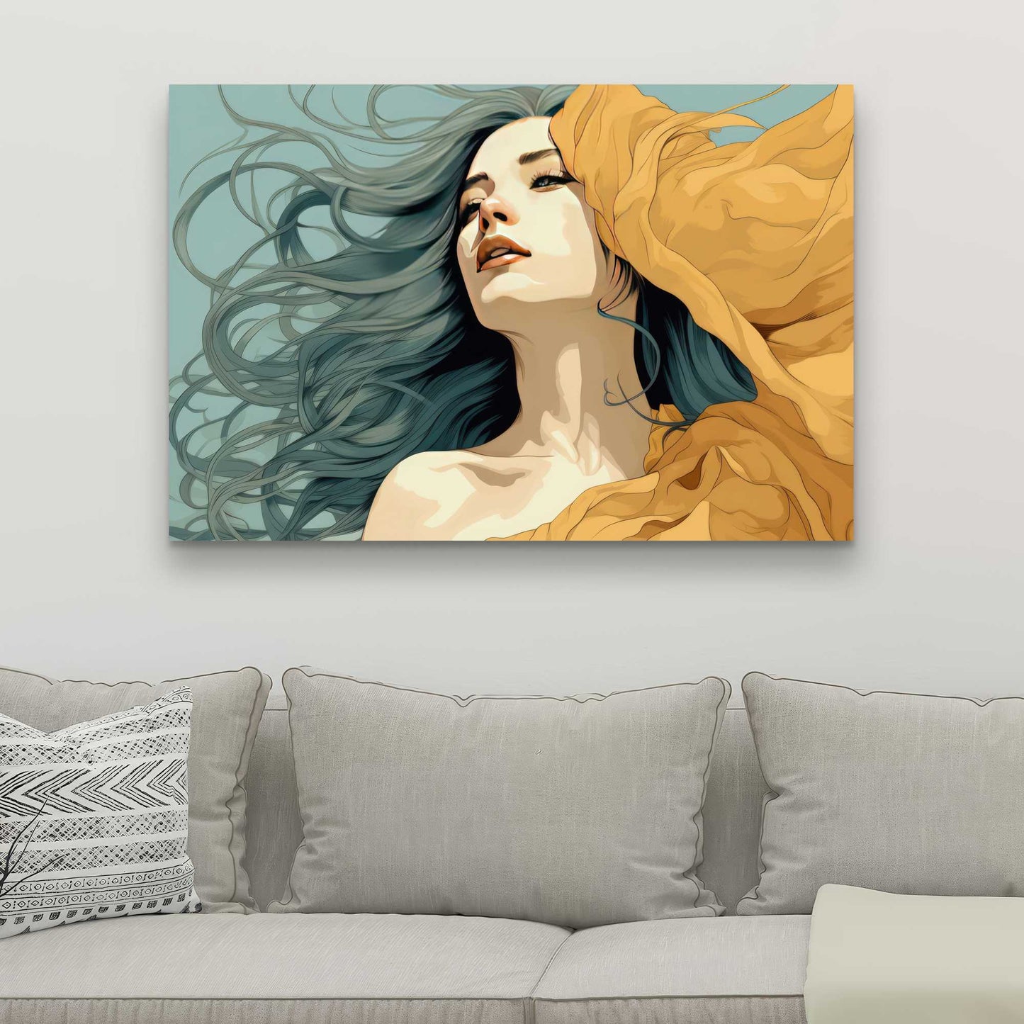 Sensual flow - Beige Canvas Art for Elegant Home Decor