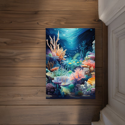 The Reef Turquoise Indoor Outdoor Door Mat - Home Decor