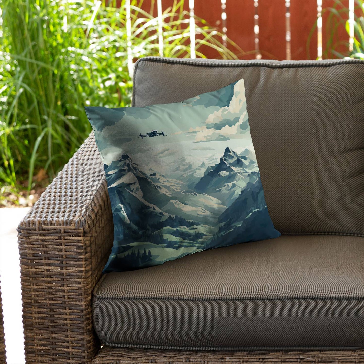 Above land - Throw pillow - Print on demand