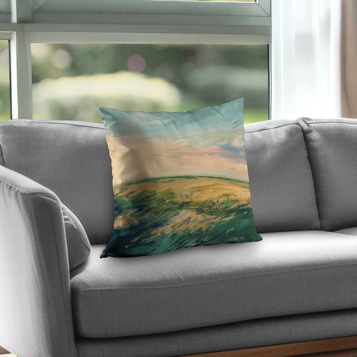 Evening in the field - Throw pillow - Print on demand