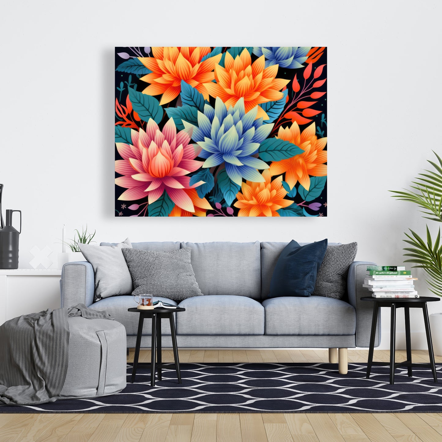 Color bouquet Turquoise Canvas for Stylish Home Decor