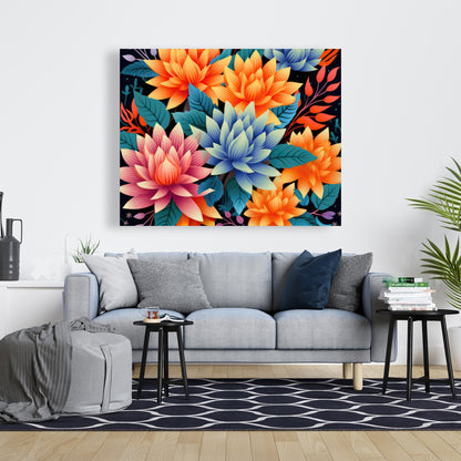 Color bouquet Turquoise Canvas for Stylish Home Decor