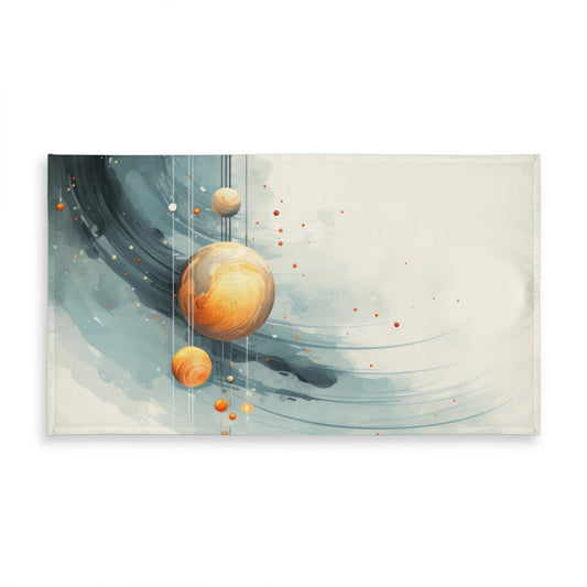 Hanging Planets Gray Tablecloth | Indoor Outdoor Home Decor