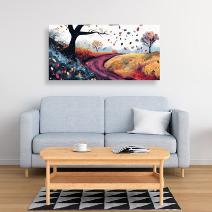 Blowing leaves - 32"x32" Canvas