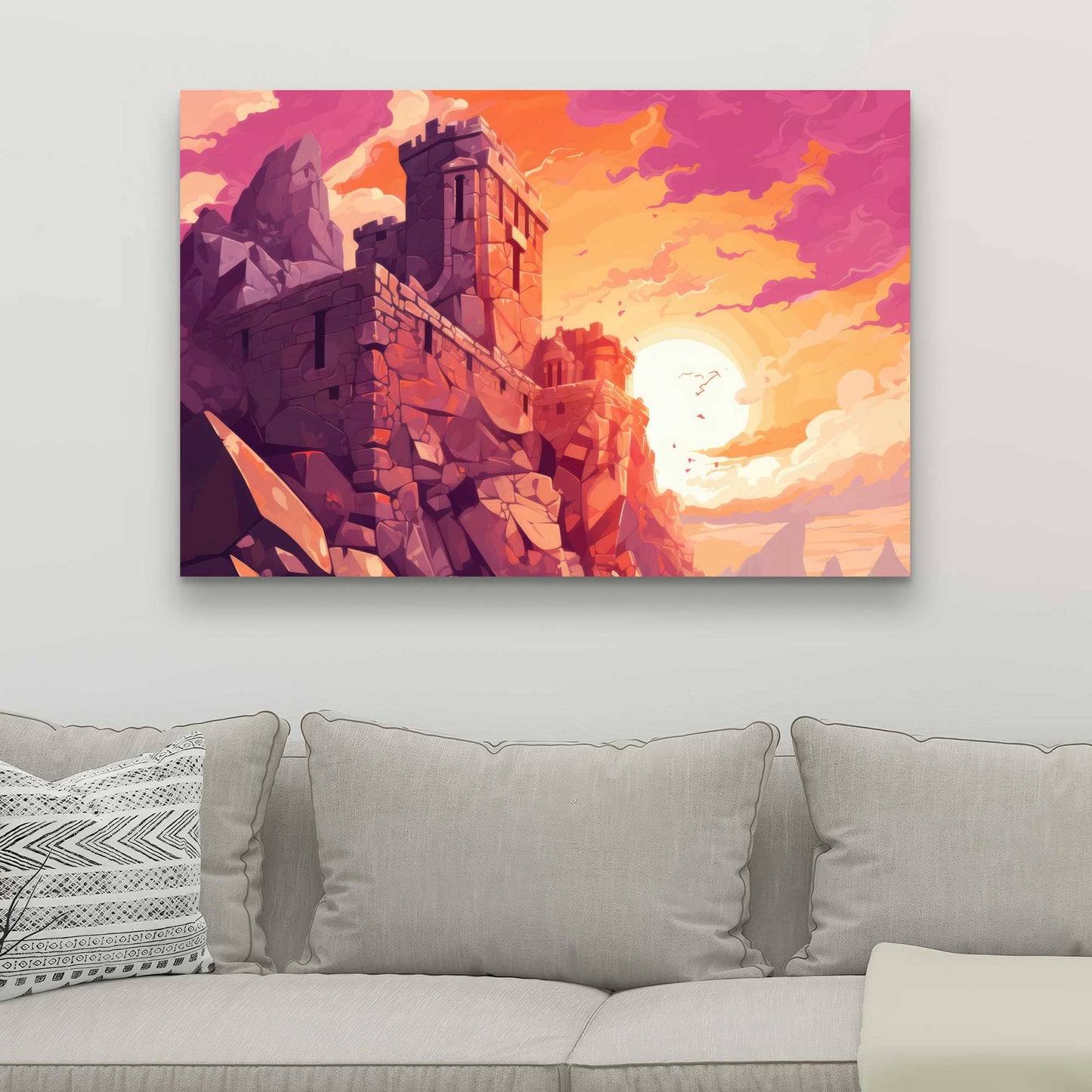 The Setting Rampart - White Canvas | Stylish Art