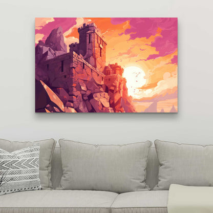 The Setting Rampart - White Canvas | Stylish Art
