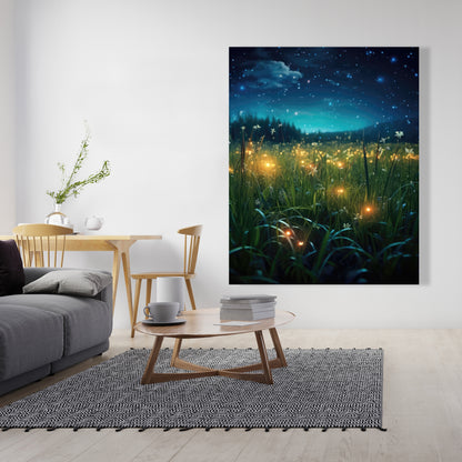 Fireflies at night - 32"x32" Canvas