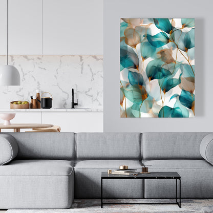Teal and brown - 32"x32" Canvas