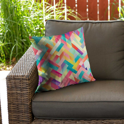 Coussin décoratif en sergé de polyester à rayures harmonieuses | Accessoire de décoration intérieure