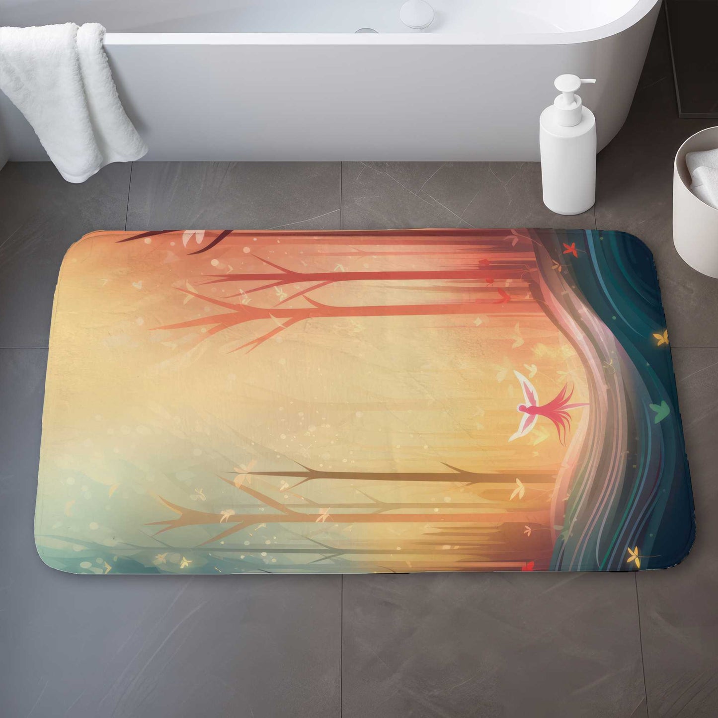 Enchanted Coral Bath Mat - Stylish Home Decor Accessory