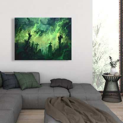 Reaching Hell - Black Canvas Home Decor Art for Modern Spaces
