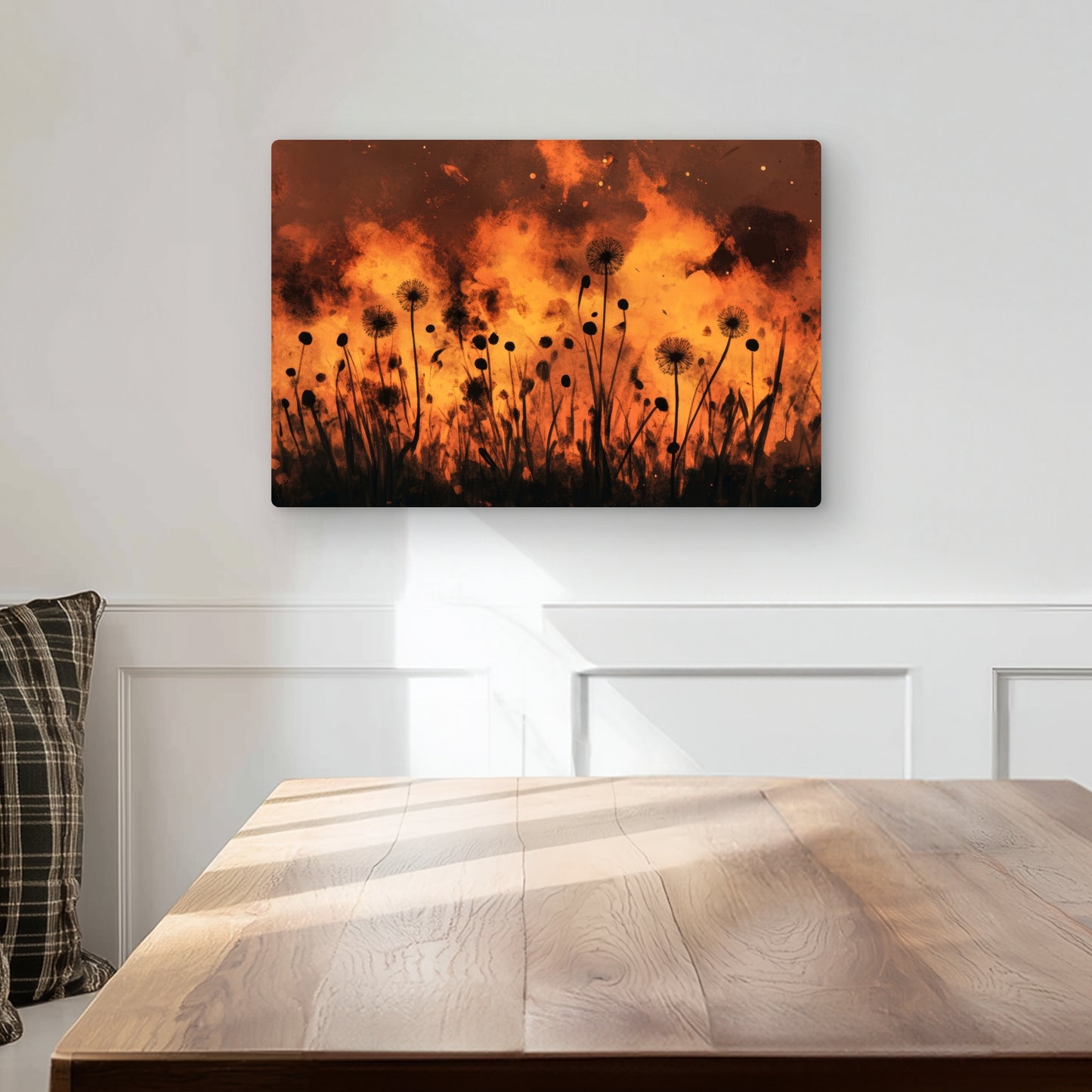 Ablaze - Yellow Metal Print for Stylish Home Decor