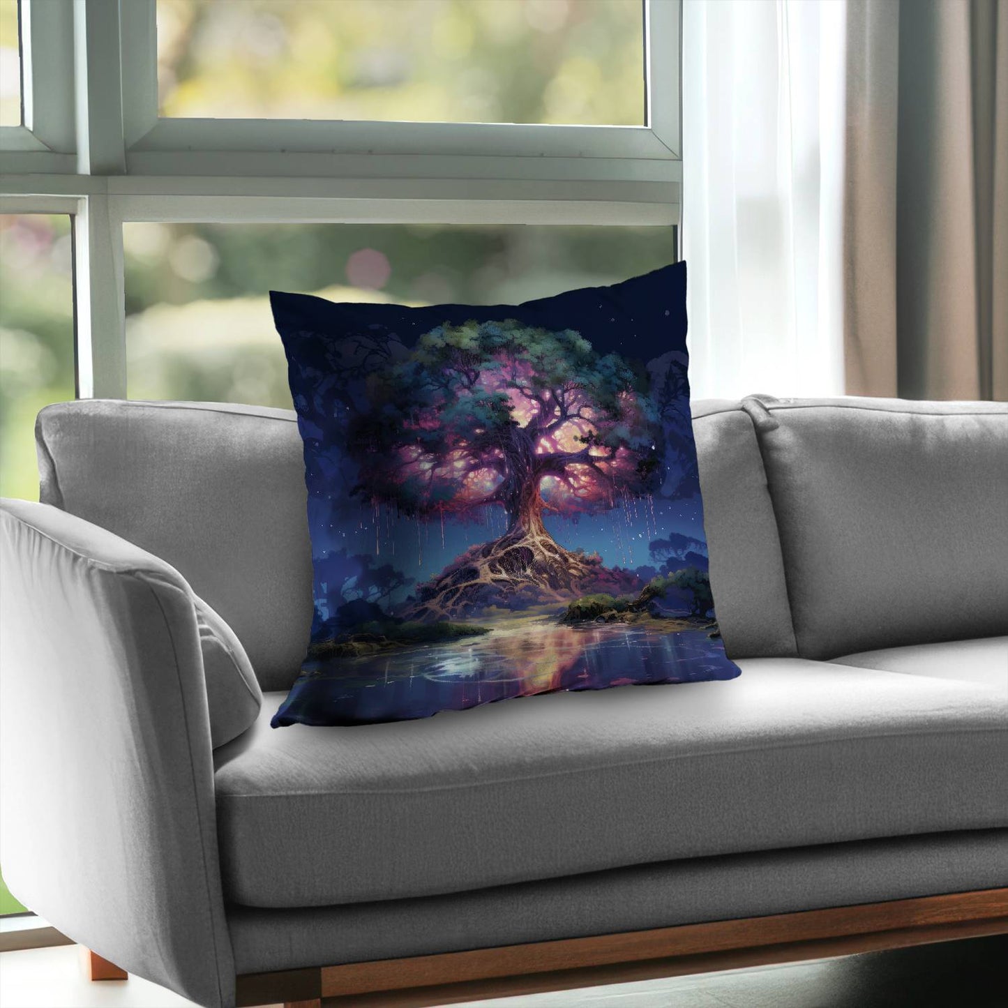 Coussin décoratif en sergé de polyester « La force de la nature » ​​| Décoration intérieure