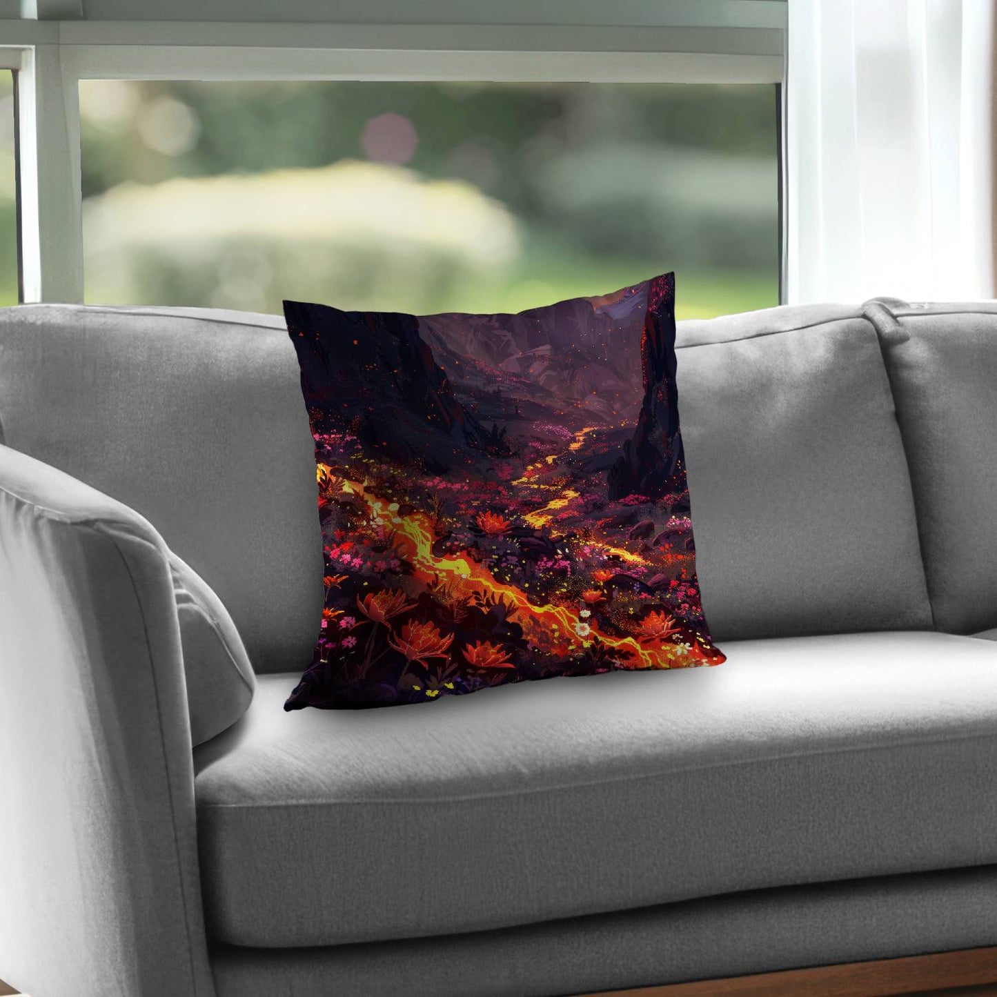 Bloom and eruption - Throw pillow - Print on demand