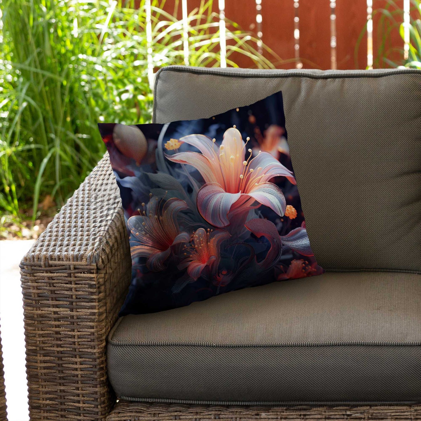 Astral Bloom Poly Twill Throw Pillow - Home Decor Insert