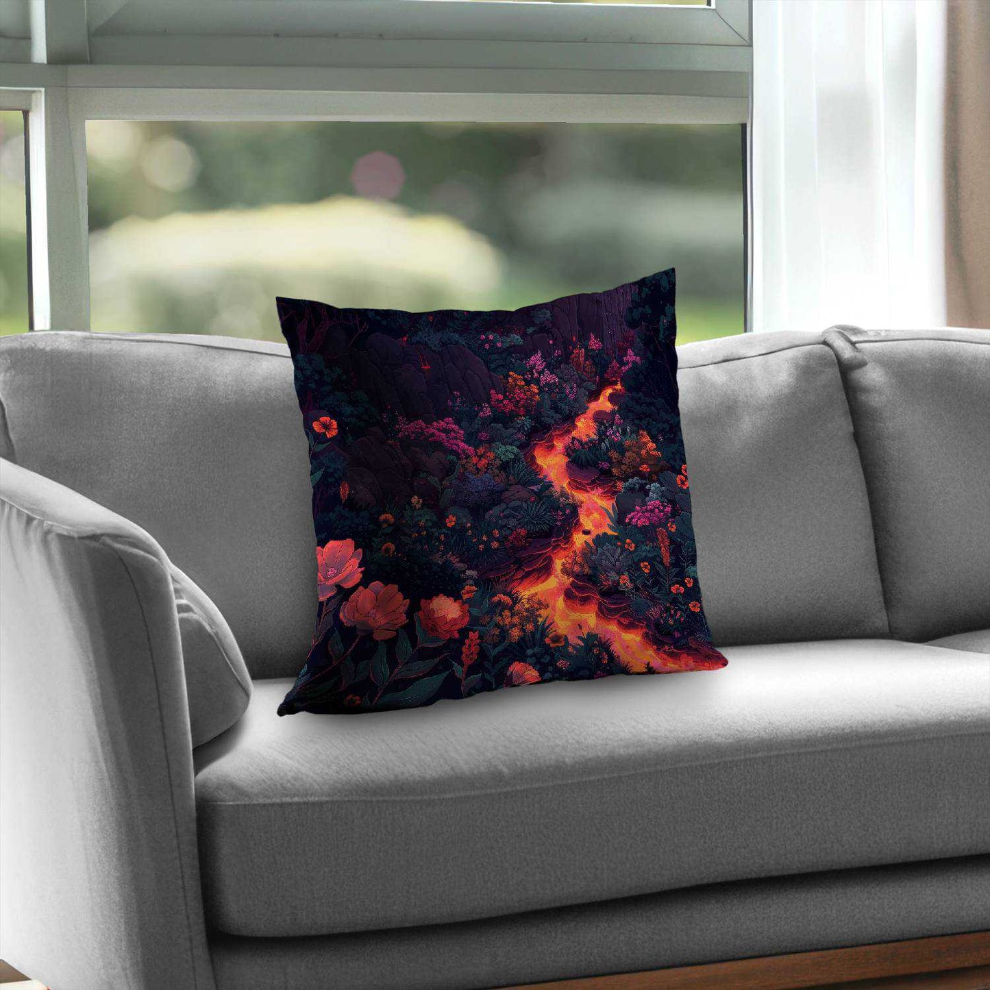 Flowing magma poly twill throw pillow | Home decor accent