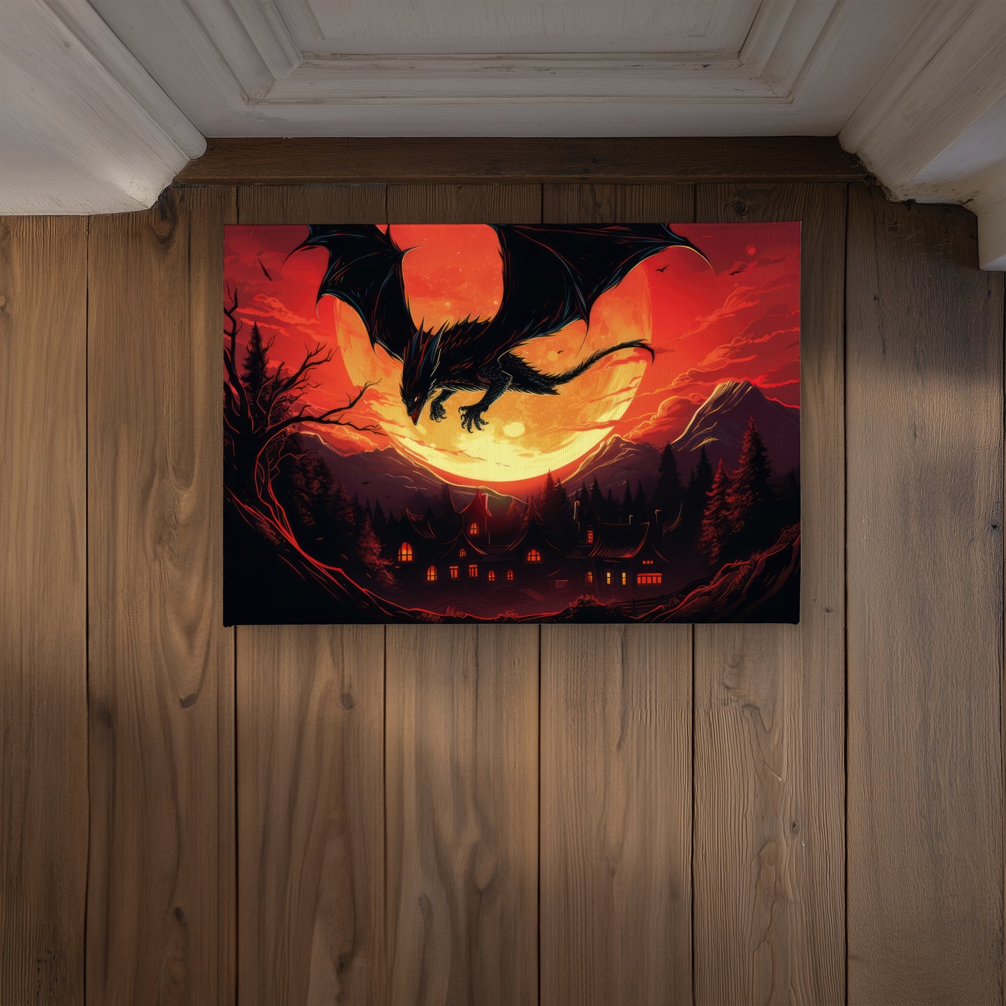 The dragon's wrath - Black Indoor/Outdoor Door Mat | Home Decor