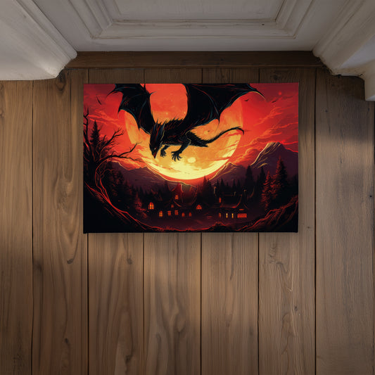 The dragon's wrath - Black Indoor/Outdoor Door Mat | Home Decor