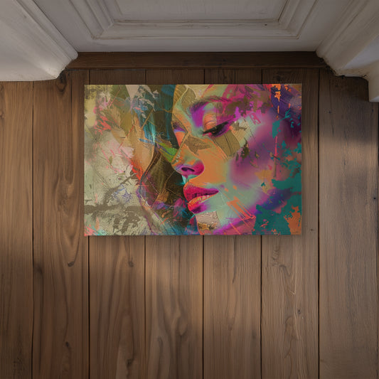 Grunge Look Coral Indoor/Outdoor Door Mat | Home Decor