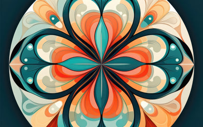 Peaceful Mandala Orange Indoor Outdoor Door Mat - Home Decor