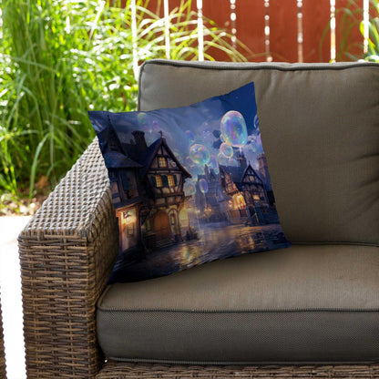Coussin décoratif en sergé de polyester Bloopy Town - Décoration d'intérieur élégante