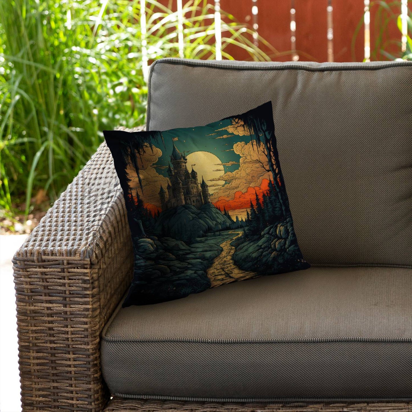 Haunted lands - Throw pillow - Print on demand