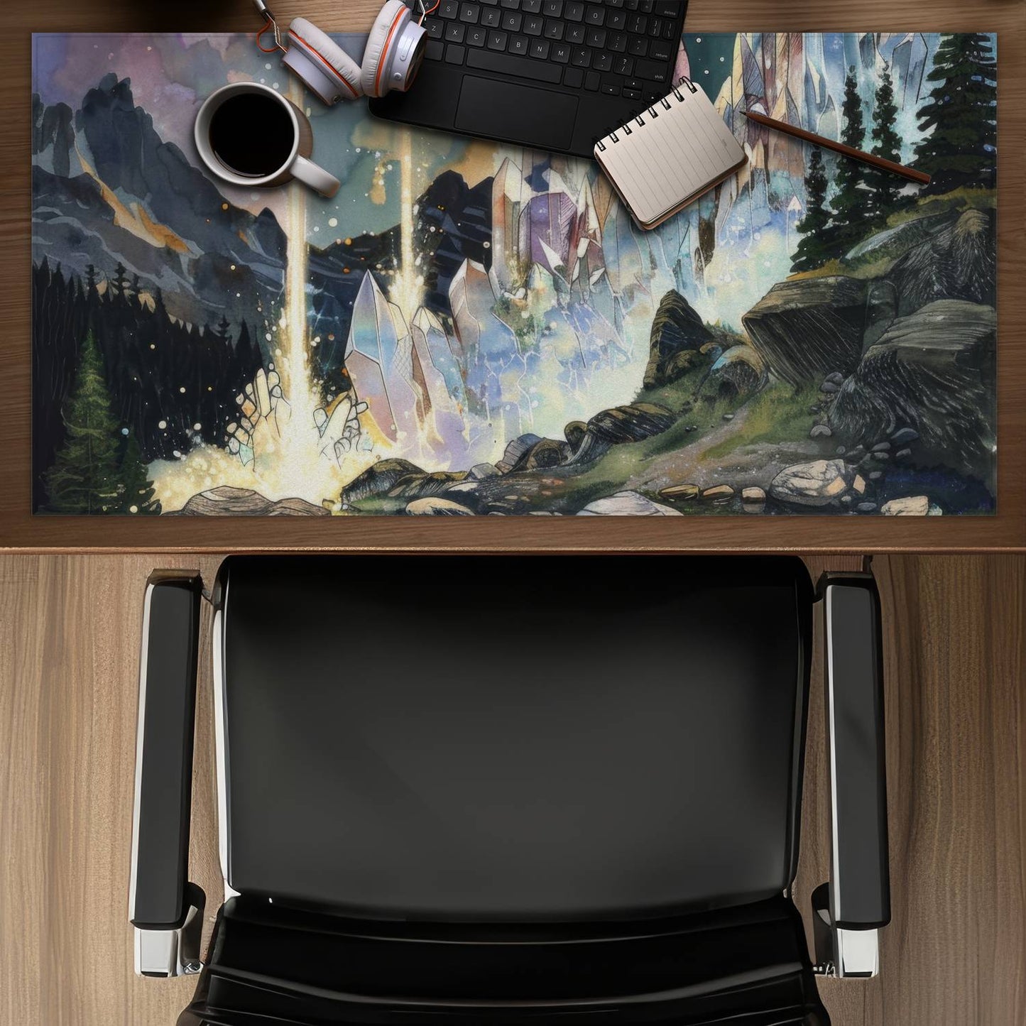 Magical beams - Blue Gaming Mat for Home Decor | Stylish Design