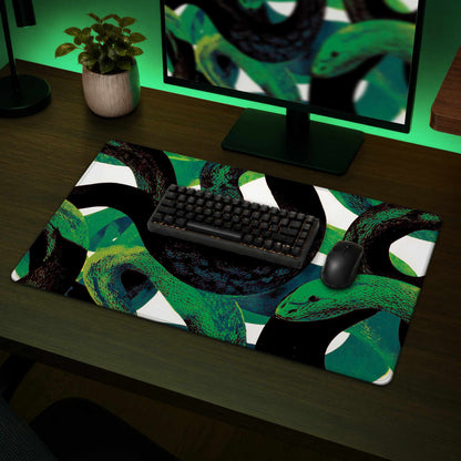 Emerald Coil Dance Desk Mat - Stylish Home Decor Accessory