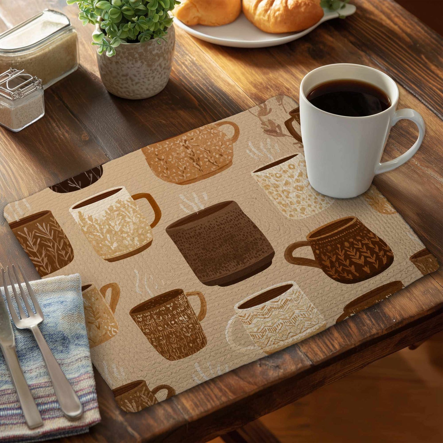 Cozy Cup Collection Braided Placemat for Stylish Home Decor