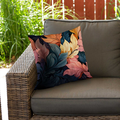 Coussin décoratif en sergé de polyester gris pastel fleuri | Décoration
