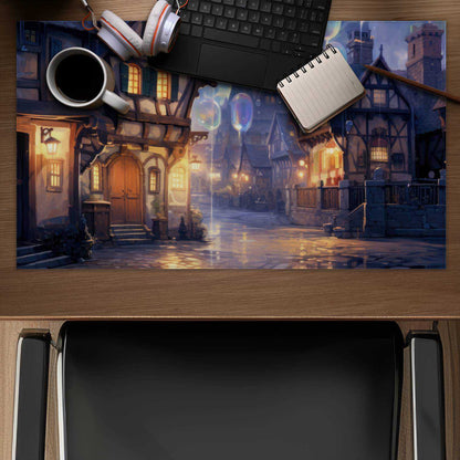 Bloopy town Black Desk Mat | Stylish & Durable