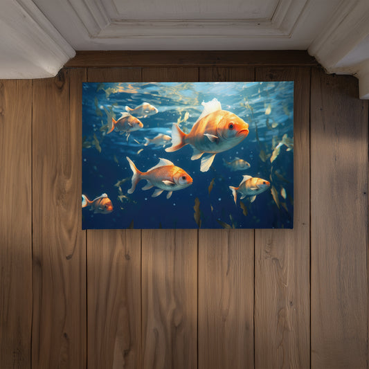 Free flow Orange Indoor Outdoor Door Mat | Home Decor Essential