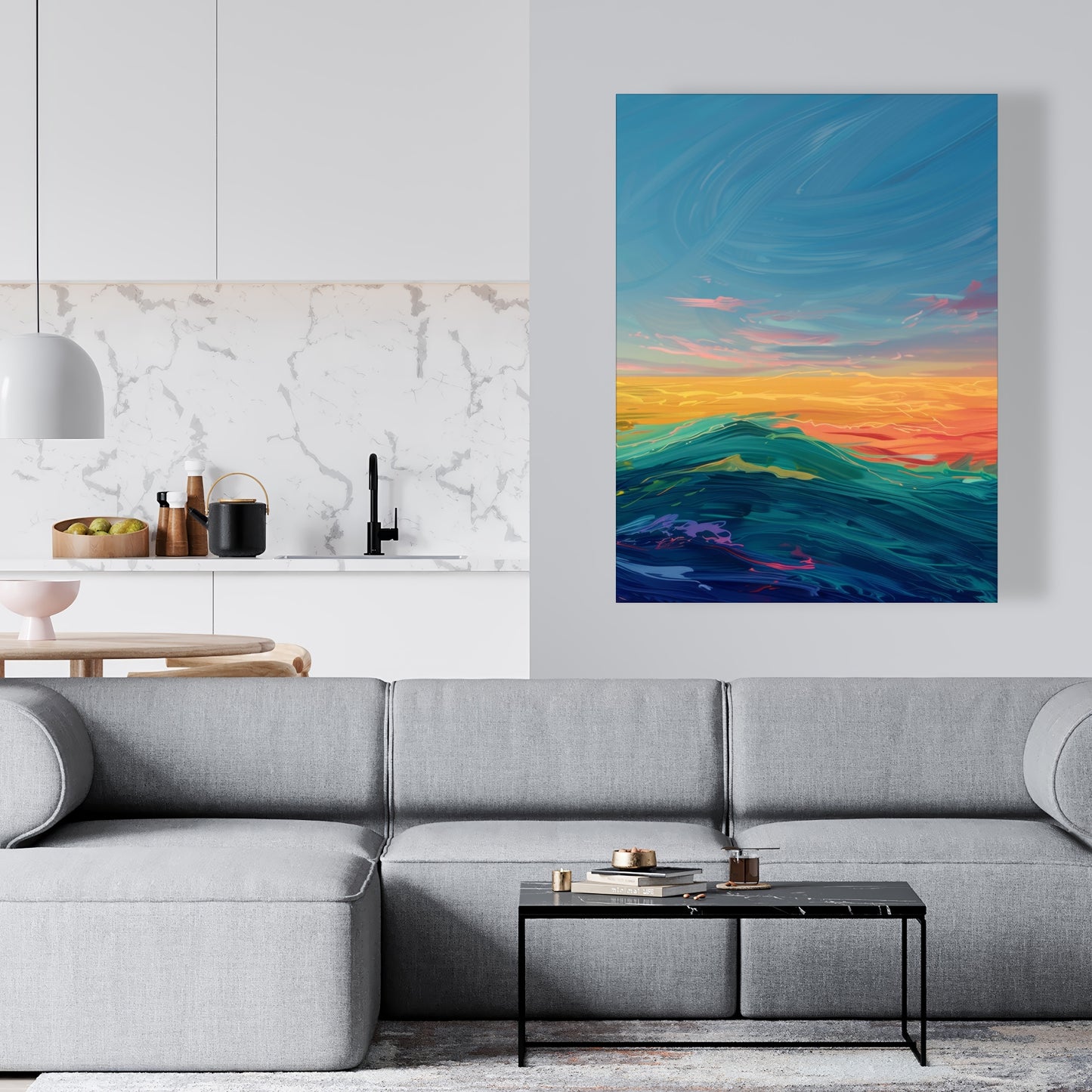 Watercolors Blue Canvas Art for Home Decor - Elegant Design