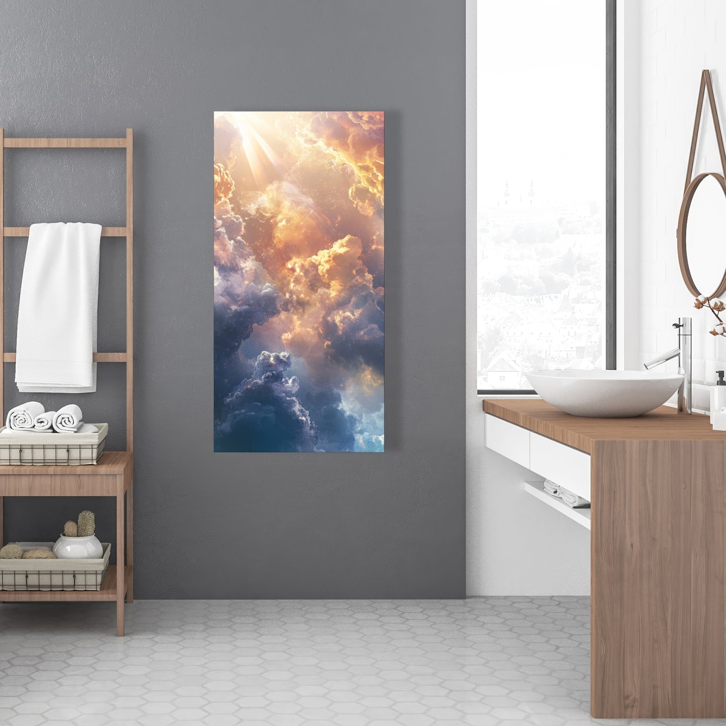 Piercing Light - Blue Canvas Art | Modern Design