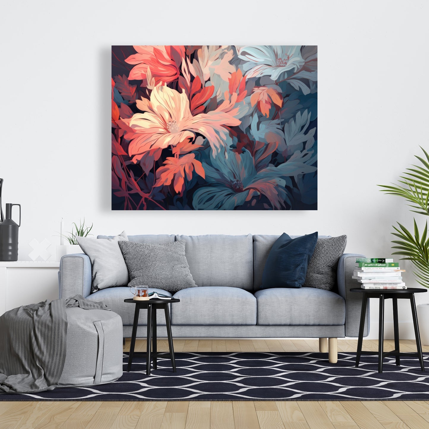 Silent charm - Turquoise Canvas Art for Home Decor