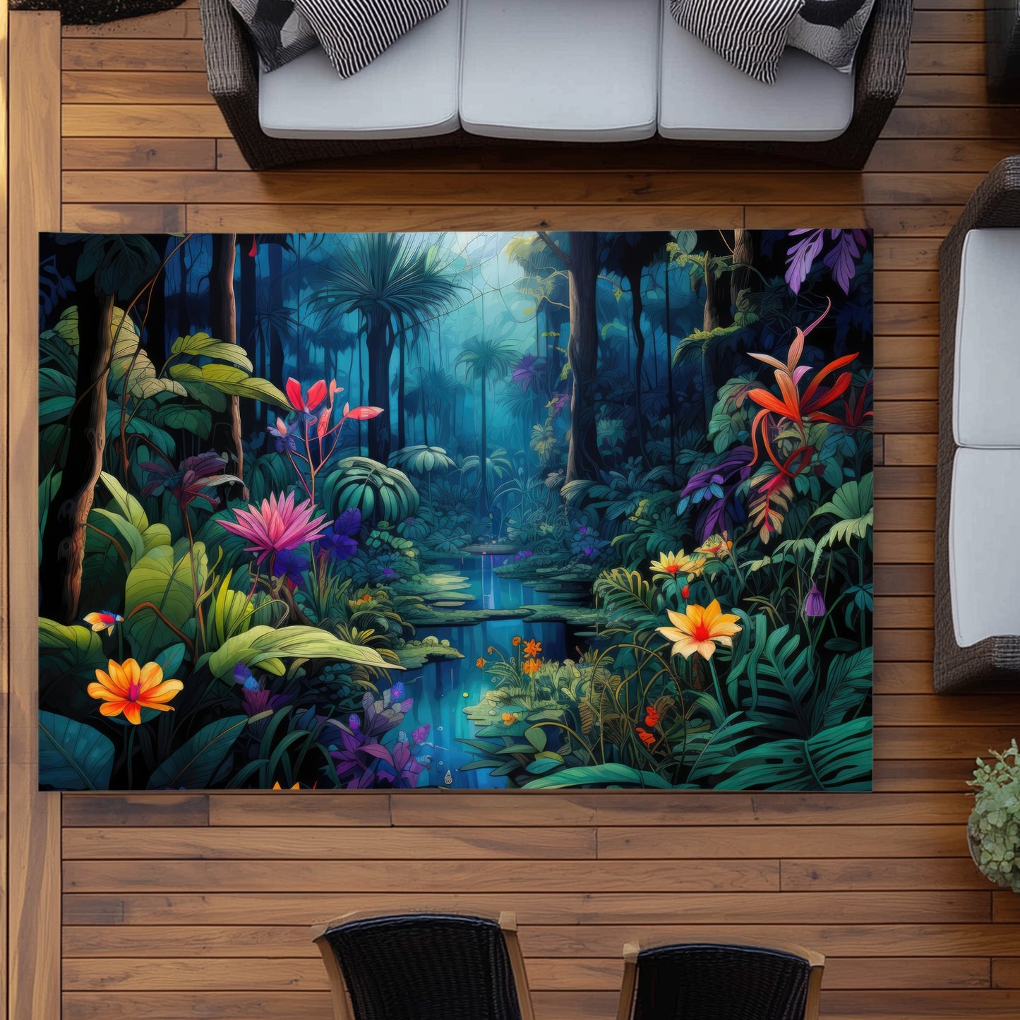 The beauty of nature Blue Outdoor Area Rug for Home Decor