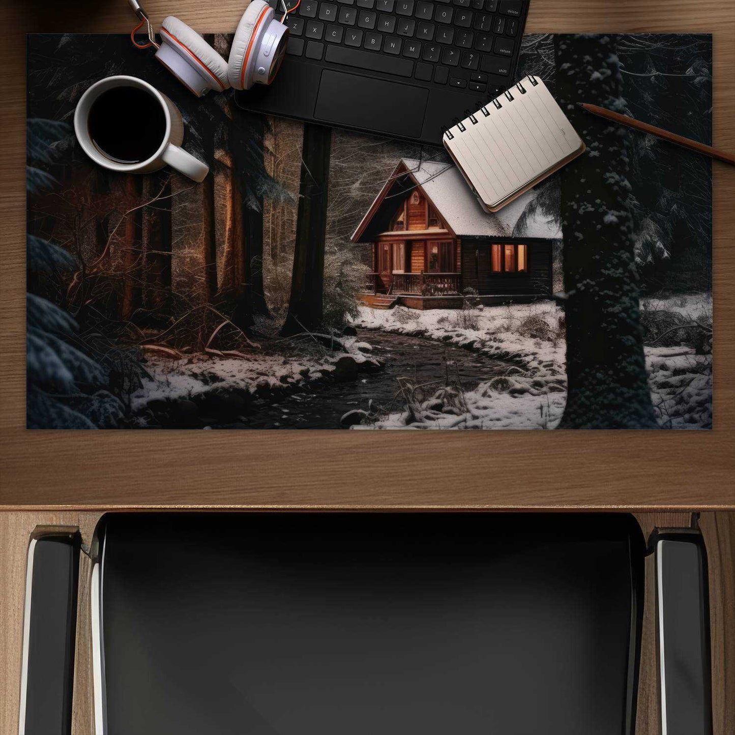 By the river - Brown Desk Mat for Home Decor and Style