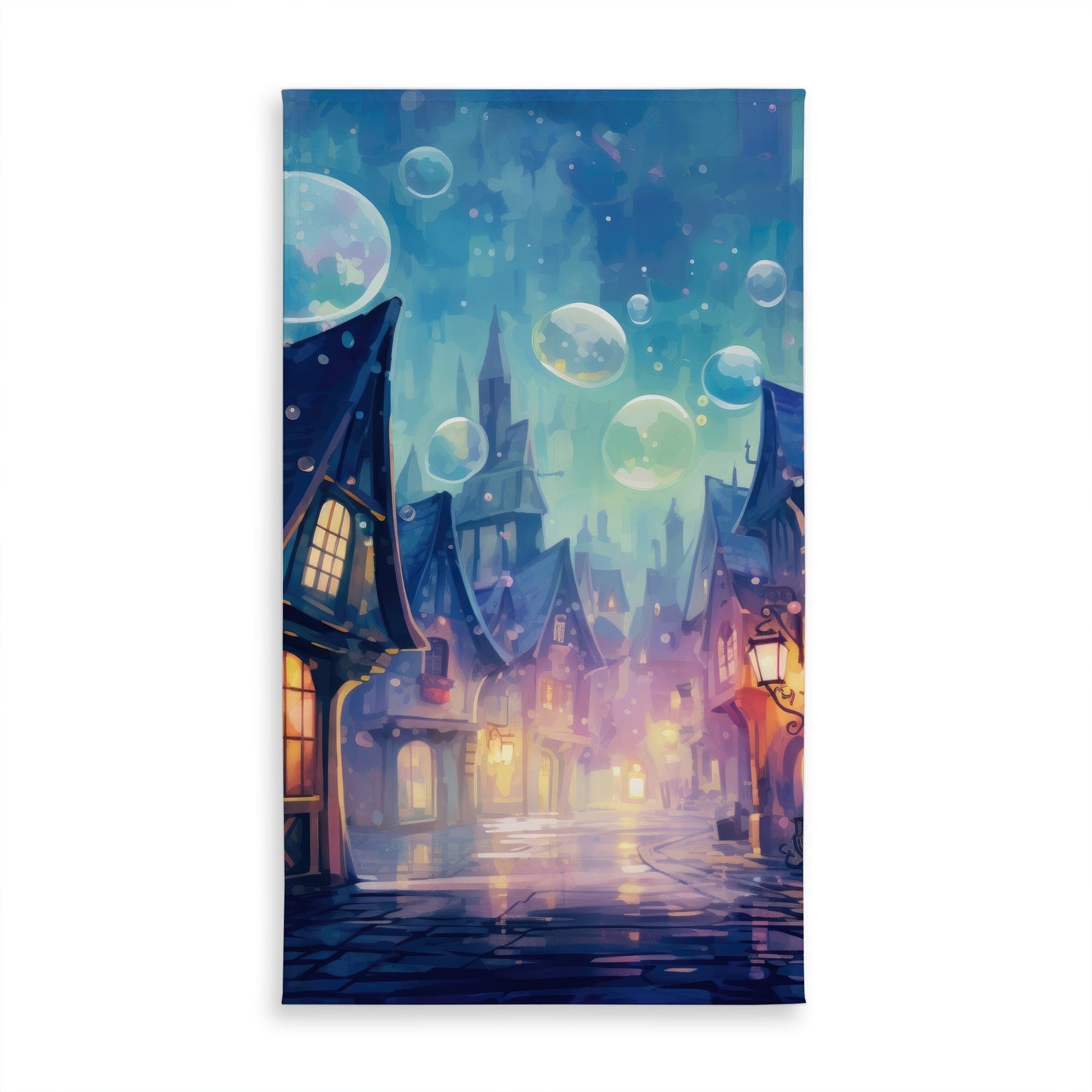 Bubble Ville Yellow Indoor Outdoor Tablecloth for Home Decor