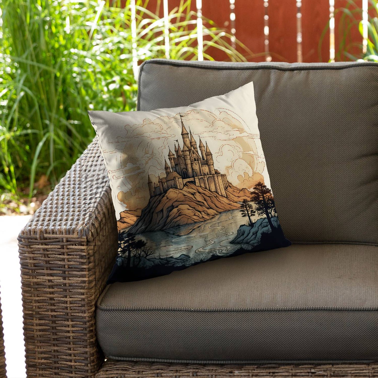 Legendary castle - Throw pillow - Print on demand