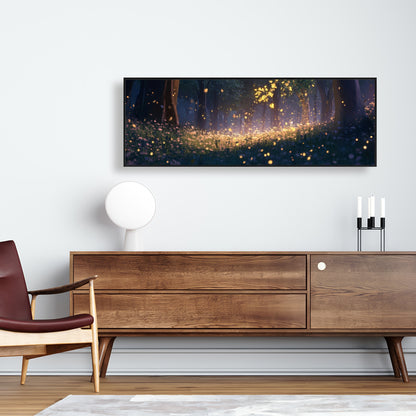 Glowing leaves - 36"x36" Framed canvas